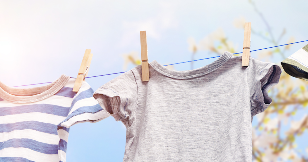 Kids Shirts On Clothesline