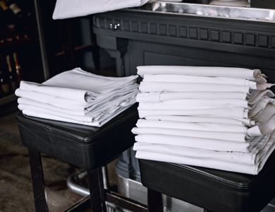 Restaurant Laundry Linens On Bar Stool 600X600